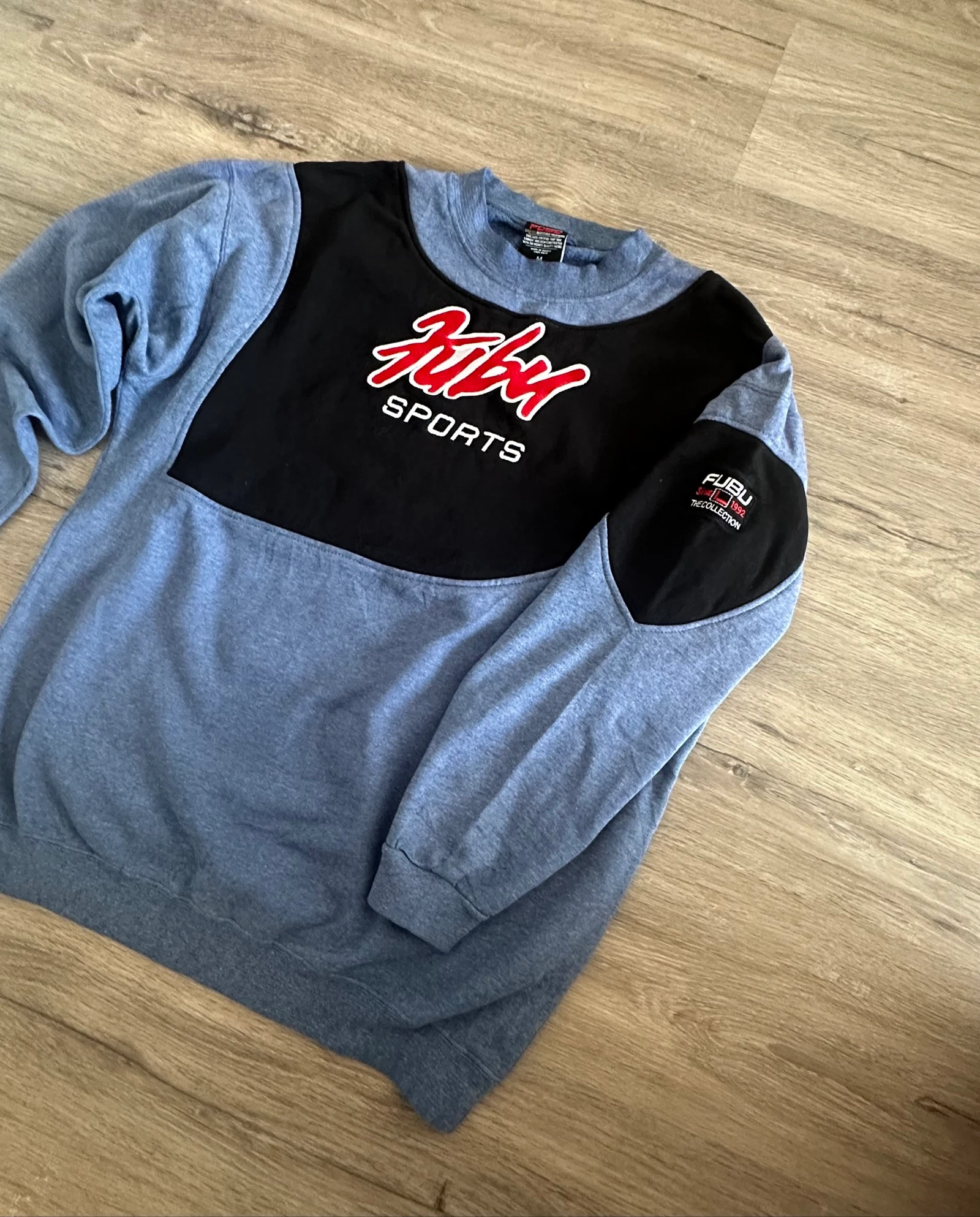 Sweat FUBU Sports Vintage Homme Taille M Bleu Original – photo 4